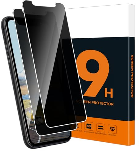 Carantee 2 Stück Schutzfolie für Panzerglas für iPhone 11/XR Sichtschutz | 9H Härte Anti-Kratzer Anti-Spähen für iPhone 11 Displayschutz