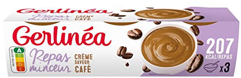 Gerlinéa - Coupelle Crème Repas Minceur - Substitut de Repas Complet et Rapide - Saveur : Café - 178060, lot de 3x210g