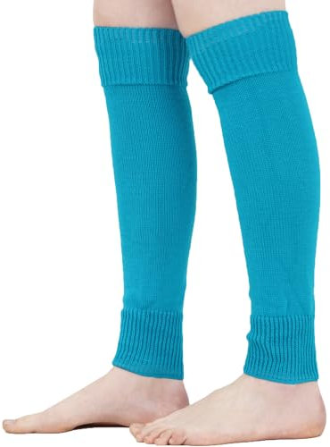 Mysocks Warme Stulpen Damen mit Wolle für Winter Flexibel Weich Beinstulpen Damen, Beinwärmer Kniestrümpfe wenn es Kalt ist, Aquablau