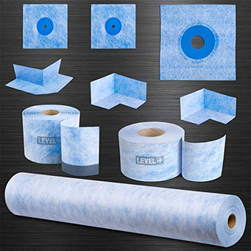 Dichtband Set, 10m Dichtband, 2m2 Dichtbahn, 4m Wannendichtband | 2x Innenecke, 1x Außenecke, 3x Wandmanchetten, Abdichtung Dusche, Bad SETB2