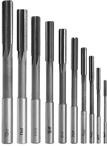 POWERTOOL HSS-Reibahlen, gerader Schaft, Handreibahlen, 8 Stück (3–10 mm), H8, langlebiges HSS-Reibahlen-Set