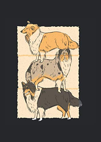 Notizbuch - Kariert: DIN A4, 144 Seiten | Dickes Kariertes Notizheft / Matheheft / Schulheft / Tagebuch / Skizzenbuch mit Inhaltsverzeichnis und Softcover | Motiv: Langhaarcollie Hunde Dog