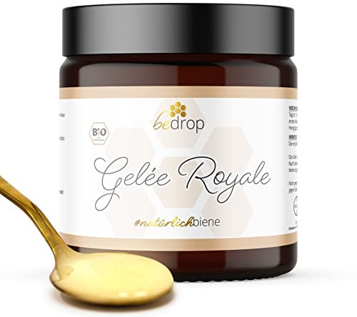 bedrop Bio Gelée Royal frisch & pur 100g in Bio Qualität I 10-HDA Gehalt >1,7% - 100% natürliche Bienenmilch - Frisches Gelee Royale vom Imker