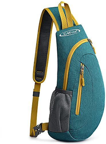 G4Free Liten axelväska bröstpaket crossbody väskor ryggsäck, Påfågelsblå