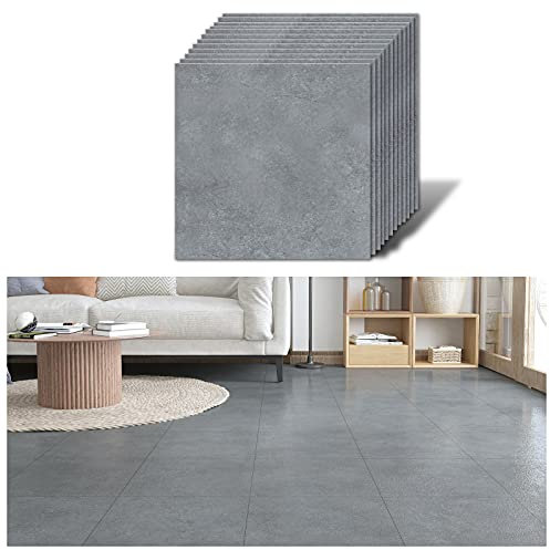 VEELIKE Adesivi per Piastrelle Effetto Cemento Pavimento Bagno Mattonelle Adesive Cucina PVC Adesivo Pavimento Rivestimento Industrial Stickers Bagno Impermeabile Soggiorno 1.5mm 30cm x 30cm 12 Pezzi