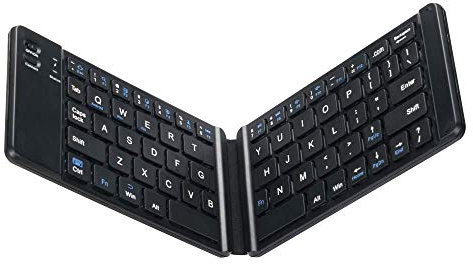Tastiera Bluetooth pieghevole, tastiera mini wireless multi-dispositivo BT3.0, tastiera pieghevole portatile senza fili ultra sottile di dimensioni compatte, batteria da 120 mAh (nero)