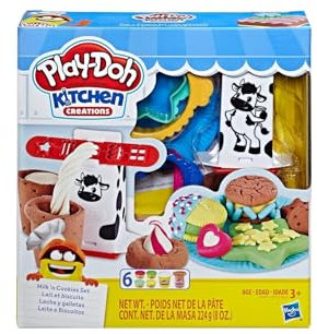Play-Doh - Play-Doh Küchenwerkstatt Milch und Plätzchen-Set - Modelliermasse-Set - Knetmasse - rot, grün, blau, gelb, weiß, rosa - 0.52 kg - Zum Spielen