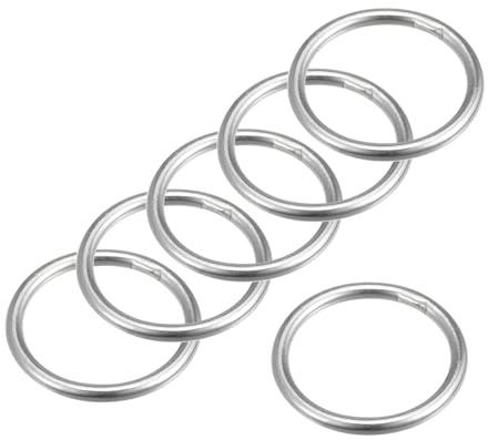 sourcing map 6 Stk. Rundring Geschweißte O-Ringe 316 Edelstahl 25mm(0,98) | ID, 3mm Dicke