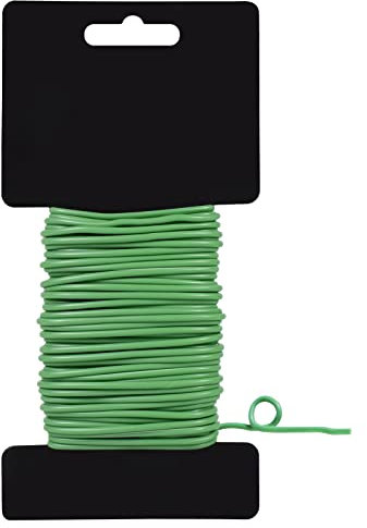 LEREATI Pflanzendraht 2.8mm 20m Gartendraht Grün Bindedraht Ummantelt Dicke Basteldraht Blumendraht, Garten Draht zum Bündeln von Pflanzen und Bäumen, Stützen von Tomaten, Blumen