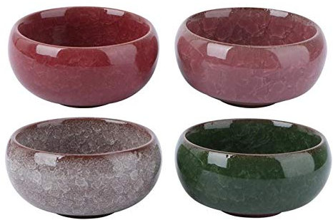 ZXMJYHK Pots de Fleurs 4pcs macreteros jardinière Fleur Pot Fleur Pot Groot Succulent Fleur Pot végétale Plante Fleur Pot de Fleur Glace céramique Artisanat Jardin (Color : B)