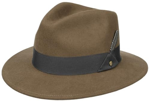 Stetson Vencaster Traveller Wollhut Einfarbiger Wasserabweisender Outdoorhut Unisex Frühling bis Winter braun L (58-59 cm)