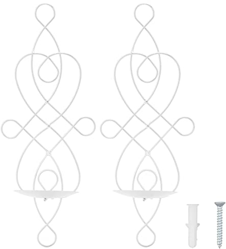 TOPINCN Wandleuchter, Kerzenhalter, 2er-Set Eisen Zum Aufhängen, Wandkerzenhalter, Faltbare Wandkerzenleuchte, Innovativer Wandkerzenhalter für Wohnzimmer, Schlafzimmer, Esszimmer (Weiß)
