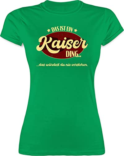 Shirt Damen - Schlager Party Outfit - Das ist EIN Kaiser Ding - Kaiserding - L - Grün - schlagerparty t-Shirt schlagerfan Tshirt schlagernacht Roland Funshirts für Frauen Schlager-Outfit