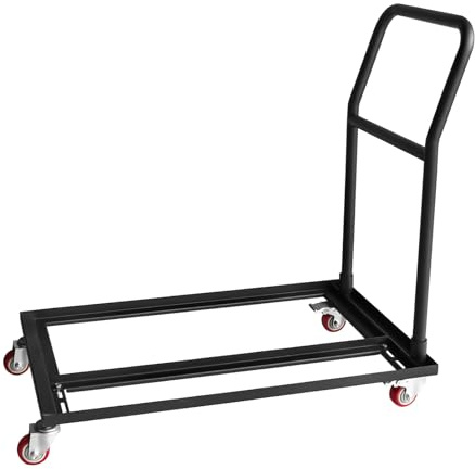 Hasopy Folding Chair Dolly Black Multifunction Folding Chair Cart with 2 Swivel Casters, Storage and Transport Dolly for Plastic Resin and Wood Folding Chairs, Commercial