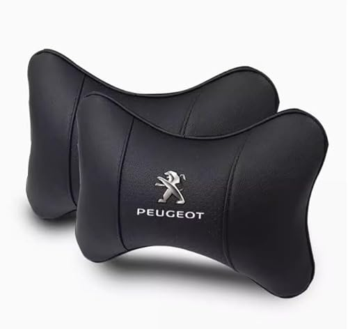 LICOME Auto Nackenkissen für Peugeot 308 408 508 2008 3008 4008, Auto Kopfstütze Sitzkissen Stützkissen, Weiche Bequeme Rückenkissen Lendenwirbelstützkissen Zubehör,D Black