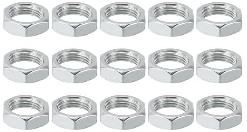 PATIKIL M18x1.5 Stahl Sechskantmuttern 15 Pack Metrische Gewinde Verzinkt Beschläge Muttern Schraube Bolzen Befestigungsteile für Lampen Maschinen Reparatur 8mm Höhe