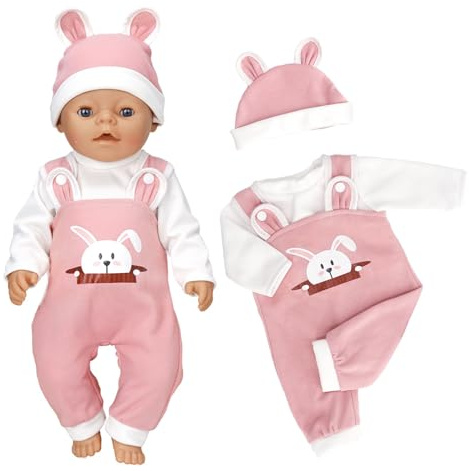 SCBOY Vetement Poupee pour Poupee Bebe 35-43 Cm Accessoire Poupon(Poupées Non Incluses) avec Chapeau Manches Longues Pantalon Meilleur Cadeau pour Les Enfants