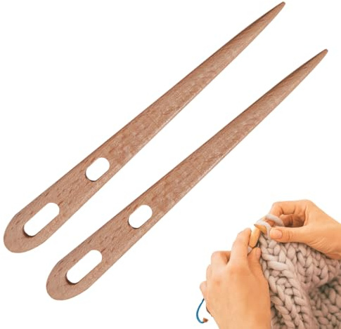 Agujas Grandes con para Hilo, Agujas de Coser a Mano con | Agujas de Bordar de Dos Ojales, 2 Unidades | Suministros para Tejer y Ganchillo, Aguja de Tapiz para Coser con
