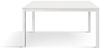 PAZZO DESIGN Ausziehbarer Tisch Greta, Wohnzimmer, Küche, Arbeitszimmer, melaminbeschichtete Platte, weiße Metallbeine, Made in Italy, weiß Eschenholz, 120 x 80 x 75 cm - id_2168