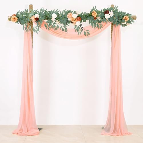 BOYOUTH Voile-Vorhang, lang, durchscheinend, Chiffon-Stoff, Hintergrundvorhänge, Schals für Hochzeitsbögen, Party-Outdoor-Dekoration, 76,2 x 100,2 cm, 1 Vorhang