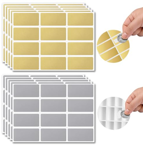 QEQSHQO 120pcs Etiketten Rubbelaufkleber Rubbellos Aufkleber Scratch Off Sticker Label Rubbellose Selber Machen Rubbelkarten für Hochzeit Weihnachten Geburtstage