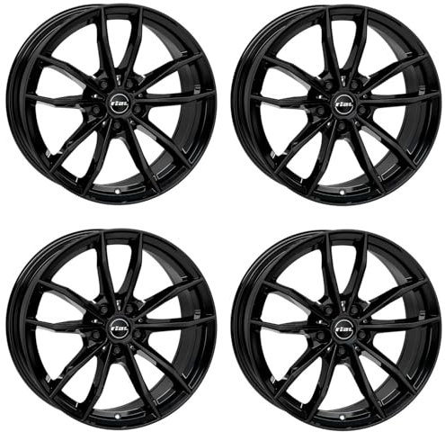 4x Rial Felgen Alufelgen X12 8.0Jx19 ET39 5x112 diamant-schwarz kompatibel mit VOLKSWAGEN Arteon Beetle Caddy Cross Touran EOS Golf ID.4 Jetta P