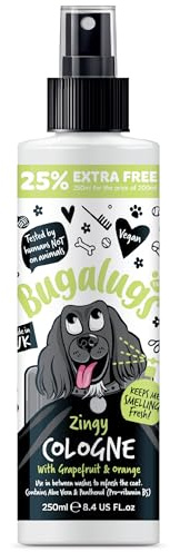BUGALUGS Dog cologne Grapefruit & Orange fragrance – vegan dog perfume spray dog deodorant use our Dog Shampoo (250ml Cologne)