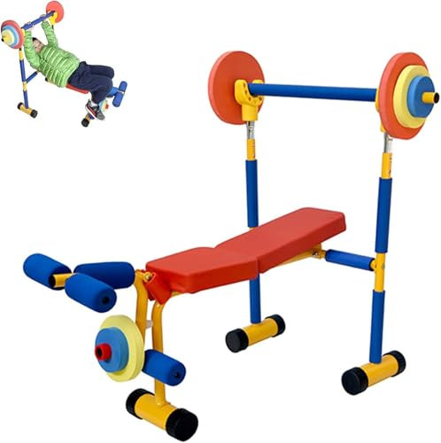 AJUYOL Kinder Spaß und Fitness Gewicht Bank Set, einstellbare Hantel Hantel Spielzeug Set, geeignet für Kinder im Alter von 6-9 im Kindergarten, Home Sports Exercise Equipment