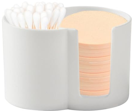 Porta cotton fioc, contenitore per cotton fioc | Contenitore porta filo interdentale a doppio foro per dispenser di tondi di cotone - Dispenser per dischetti di cotone, porta stuzzicadenti portatile,