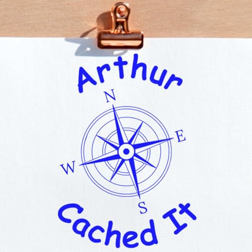 Wood Handle Compass Quest Geocaching Stamp for Nature Lovers - Ideal Geocaching Dad Gift - 3/4 Size, Ideal for Outdoor Adventures, Use with Stamp Pad for Unique Geocache Finds