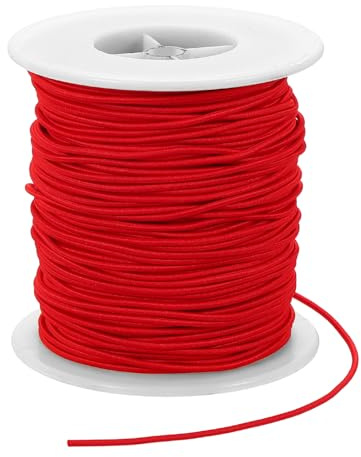 PATIKIL Cordón Elástico 70 m, 2 mm de Cuerda Elástica para Pulseras para Hacer Joyas, Collares, Abalorios y Manualidades DIY, Rojo