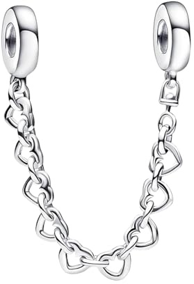 Amuefer Love Chain Safety Chains Compatibili Bracciale Collana, Argento Sterling Ciondolo Compleanno Natale Gioielli Regali per le Donne Moglie Amici