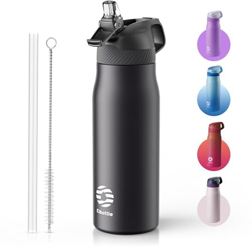 Fjbottle Borraccia termica con cannuccia e coperchio, 550 ml, 710 ml