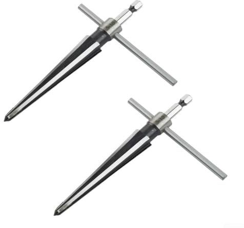 Alesatore conico in acciaio al carbonio, 6 scanalature, fori per perni del ponte, fori per lavello in legno (3-13 mm)