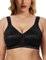 WingsLove Women's Full Coverage Plus Size Everyday Bra Minimizer Wireless Non Padded Wide Straps Comfort and Support for Large Bust(Black, 46DD)