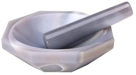 CCYENG Professionelles Mörser- und Mahlwerkset aus natürlichem Achat, handgeführte Gewürzmühlen, Knoblauch- und Pfeffer-Rührtopf, Mörser und Stößel, Küchenwerkzeug, Küchenwerkzeuge