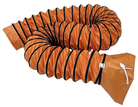 Tuyau d'évacuation robuste pour sèche-linge avec corde réglable, tuyau d'évacuation flexible et canal de sèche-linge avec anneaux en forme de D pour tunnel de ferme, facile à connecter (L - 2 m, D 600