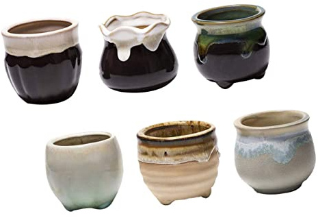 TOYANDONA 6piezas Macetas Redondas Cerámicas Macetas Pequeñas para Suculentas Decoración De Cerámica