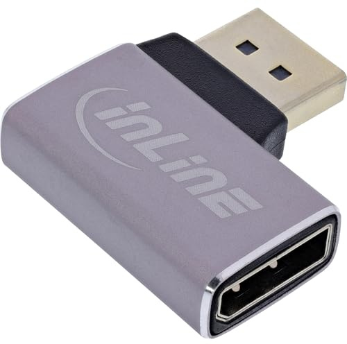 InLine Adaptateur DisplayPort 1.4 coudé à 90° vers la Droite - DP mâle vers Femelle - Compatible 8K - 17291D
