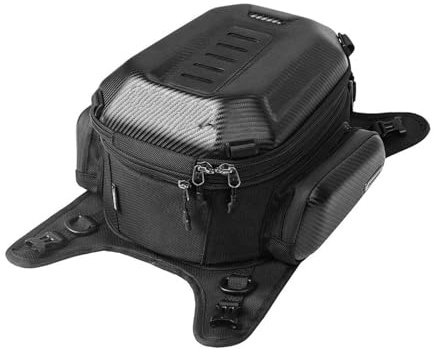 Satteltaschen Universal Motorrad Tank Tasche Wasserdicht 15L-18L Motorrad Eva Hardshell Rucksack Motorrad Seite(Carbon Black)