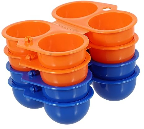 Eierkarton 4 Stück aus Abs für Picknick und Outdoor Reisen | Blau und Orange, Leicht zu Reinigen, Tragbar, Schutz für Eier, für Campingliebhaber