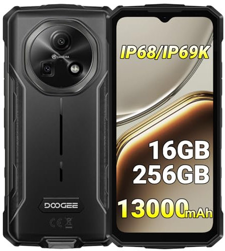 DOOGEE Fire 7 Téléphone Portable Incassable 5G, Batterie 13000mAh, 16Go+256Go/2To, Android 15 Smartphone Incassable, Caméra 64MP, 6,6 HD+ 90Hz, Fingerprint/Dual SIM/NFC/GPS