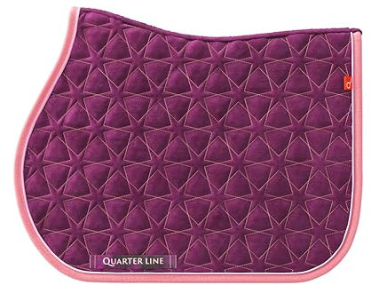 QUARTERLINE Premium Satteldecke für Pferde - Pony Collection | Dressur & Springen | Atmungsaktiv, Stoßdämpfend, Elegante Farben, Pflegeleicht (Grape Wine Jump)