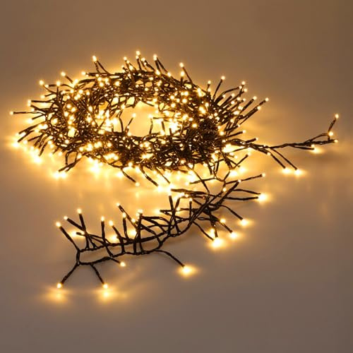 Spetebo Büschel Lichterkette für Außen warm weiß mit Timer und Netzstecker - 10 m / 768 LED - Outdoor Weihnachtslichterkette mit 8 Funktionen - Garten Deko Weihnachtsbaum Beleuchtung wasserdicht