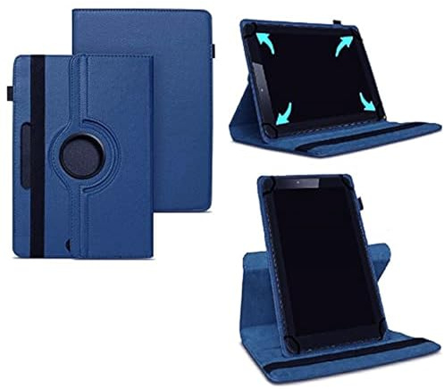 World biz 10 inch Tablet Case - Universal Stand Case Folio Cover Leather 360° Rotating Case Fits for Samsung Tab A7/A8, Tab A9 plus 11,iPad 9.7/10.2,iPad 10.9, Lenovo Tab M10, Fire HD 10 (Dark Blue)