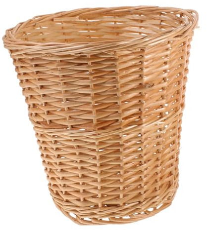 CONGARTENO Corbeille à Papier Tressée en Osier Naturel Poubelle Décorative Légère et Résistante à l'usure Panier pour Bureau et Maison Accessoire de Rangement Polyvalent et Élégant 1