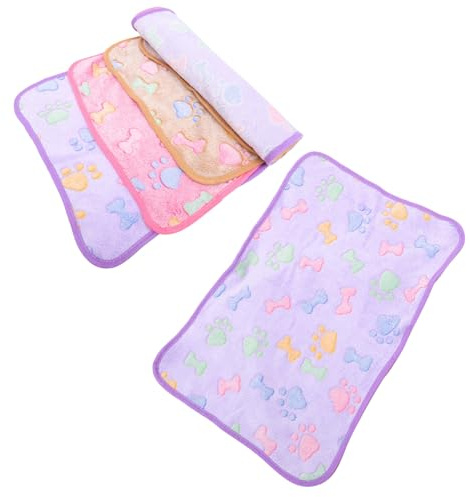 DIKACA Lot de 4 Tapis de Couchage Lavables pour Petits Animaux 60X40 CM en Polyester Doux Couvertures pour Cage de Cobaye Lapins et Hamsters Litière Chaude et Confortable pour Cages
