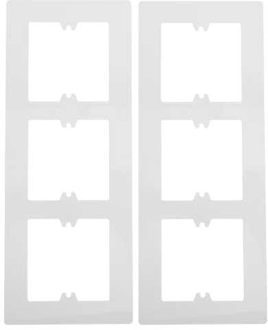 Veemoon Placa de Pared para Interruptores de 3 Unidades 86 Tipo, Cubierta Decorativa de Color Claro para Caja Eléctrica, 2 Piezas, Tapa Embellecedora para Enchufes y Paneles Interiores
