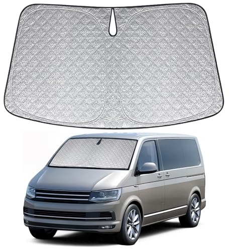 FINEVERNEK Sonnenschutz Auto Frontscheibe Innen Kompatibel für VW T5 T6,Faltbare Auto Sonnenschutz für Frontscheibe mit VW T5 T6,Schnelles Entfalten Auto Windschutzscheiben Abdeckung,UV-Strahlen