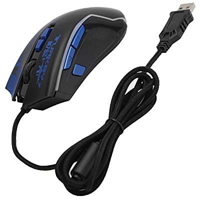Bewinner Mouse da Gioco M762 Cablato, Mouse Ottico Ergonomico RGB da 6400 DPI con 8 Pulsanti Programmabili per Giochi per PC, Ufficio e Uso Domestico (m762 hardware macro blu)